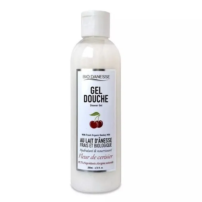 Gel douche au lait d'&acirc;nesse bio fleur de cerisier