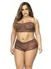 Ensemble lingerie cacao top bustier et shorty 2X3X
